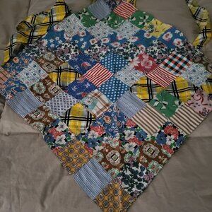 Apron- Old Fashioned Simple Colorful Patchwork Triangle Tie-on apron